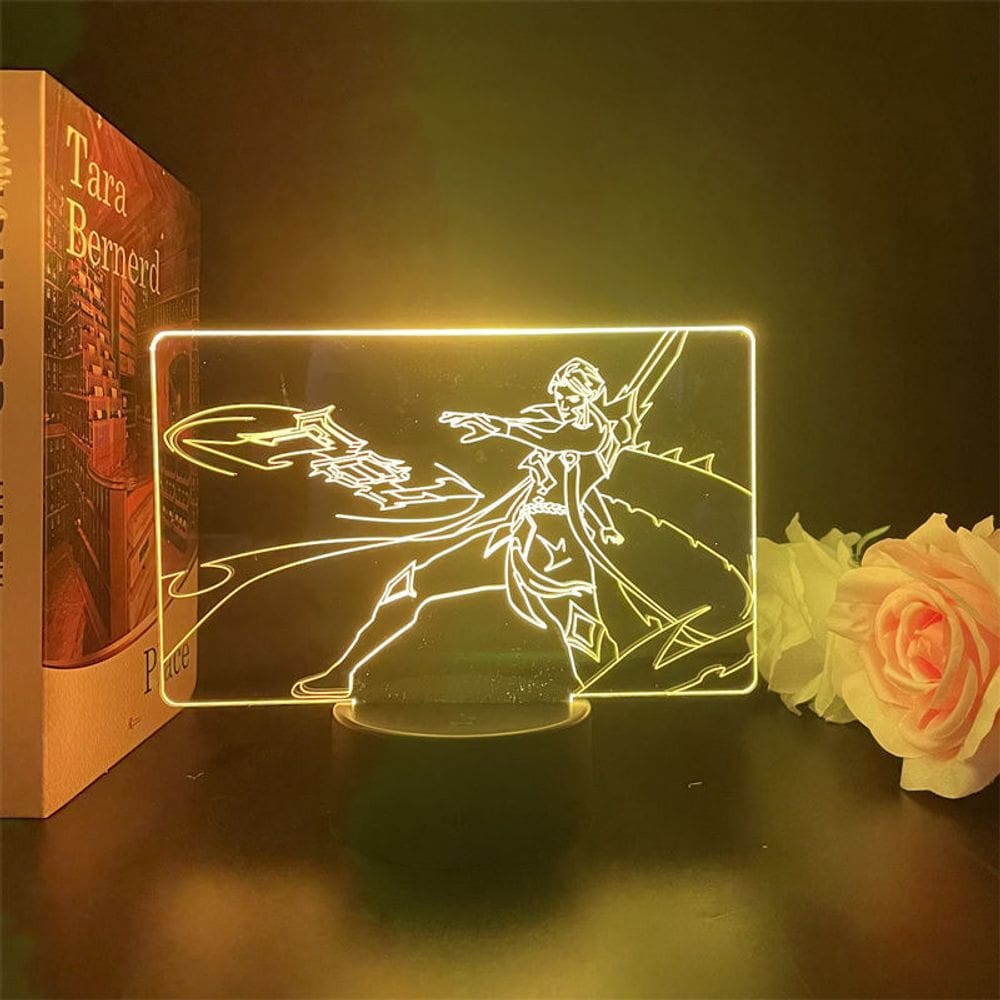 Luz noturna Lols Aphelios 3D LED que muda de cor para crianças