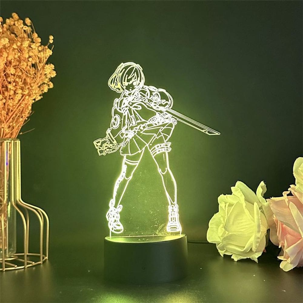 Luz noturna Zenless Zones Zeros 3D LED com mudança de cor