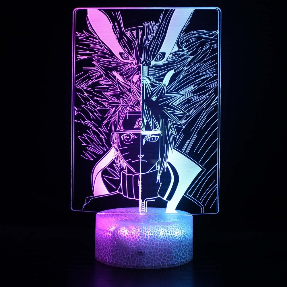 Luz noturna Uzumaksis Narutos 3D LED que muda de cor para crianças