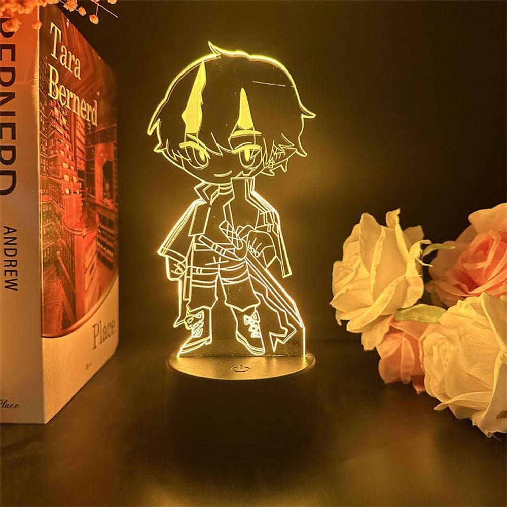 Luz noturna LED 3D Jujutsus Kaisens Flamebringers Color Change