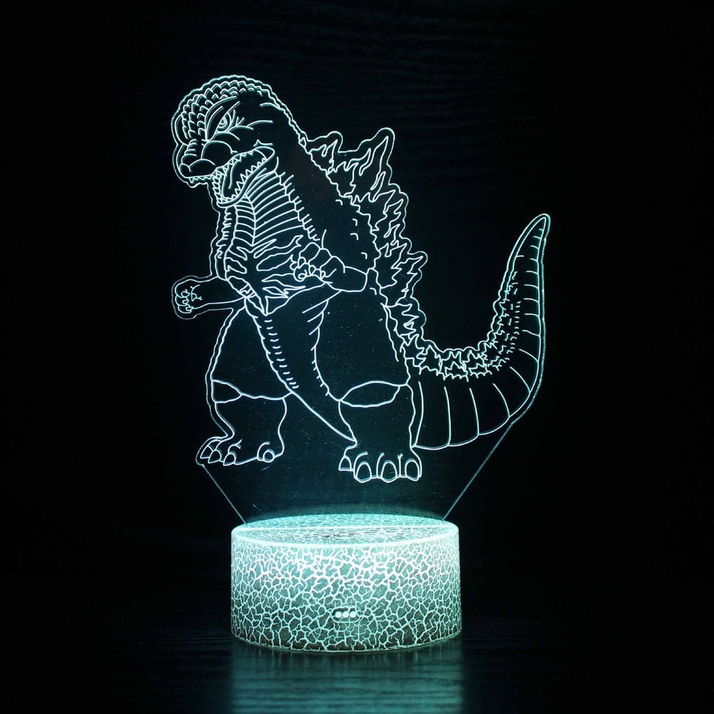 Luz noturna LED 3D Kings Kongs Vs Godzillas que muda de cor