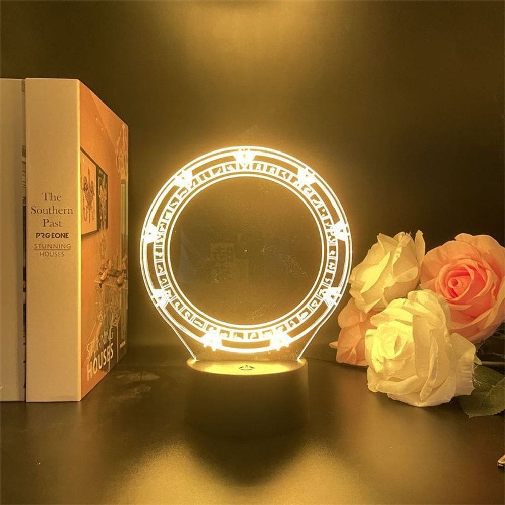 Luz noturna Stargates 3D LED que muda de cor para crianças