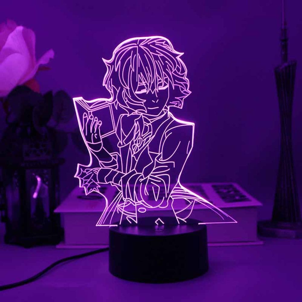 Luz noturna LED 3D Bungos Strays Dogs Dazais Osamus Color Ch