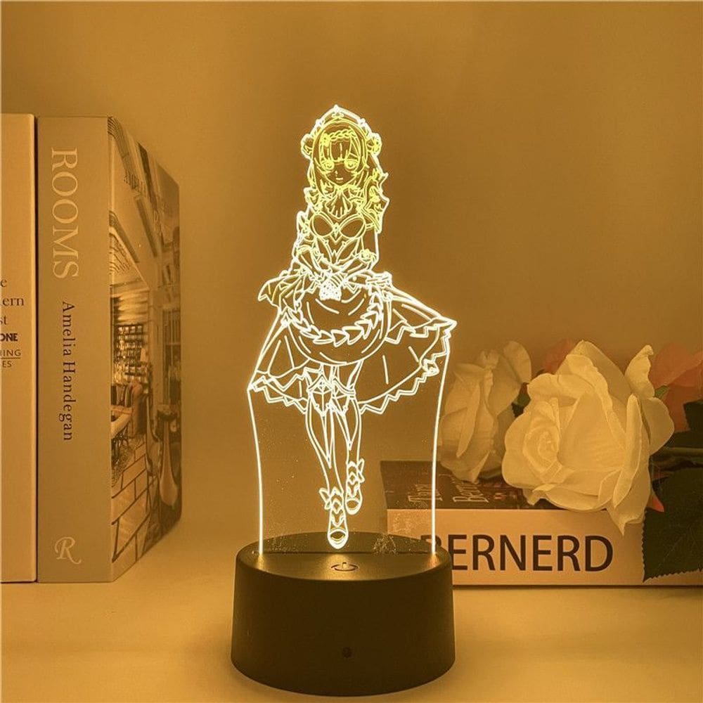 Luz noturna LED 3D Plants vs Zombies que mudam de cor para crianças