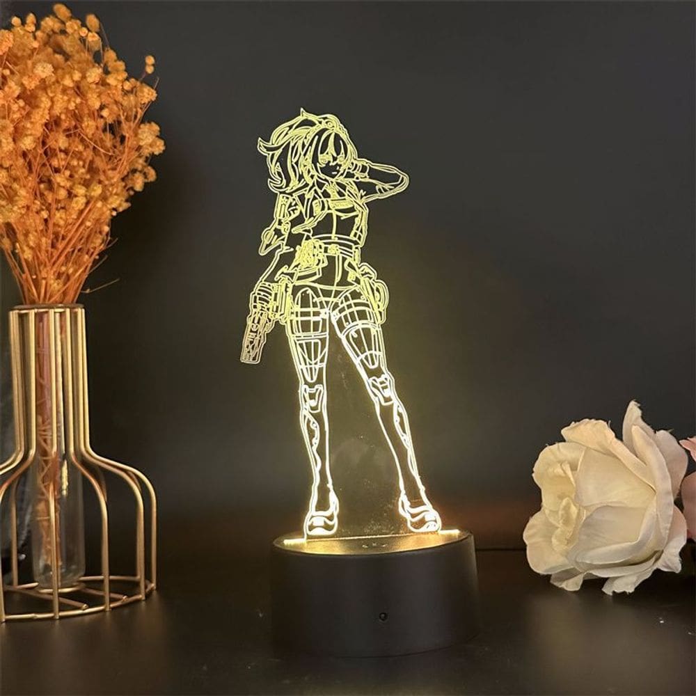 Luz noturna LED 3D Zenless Zones Zeros Zhus Yuans Color Change