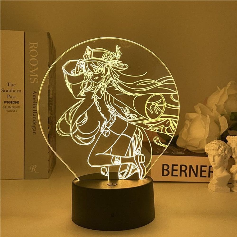 Luz noturna LED 3D Plants vs Zombies Hu Taos que muda de cor