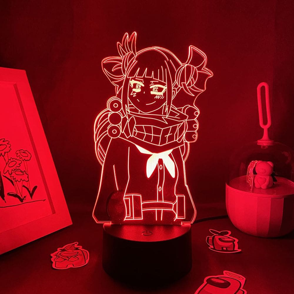 Luz noturna LED 3D My Hero Academia Midoriya Izuku Toga Himiko