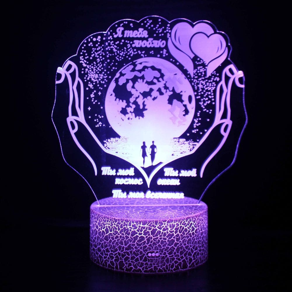 Luz noturna LED 3D, dia dos namorados, rosas, mudança de cor