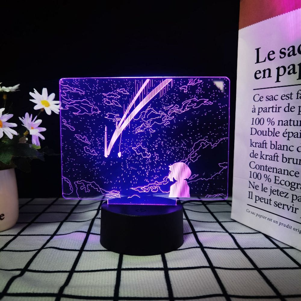 Luz noturna LED 3D, seu nome é Miyamizus Mitsuhas Color Chan