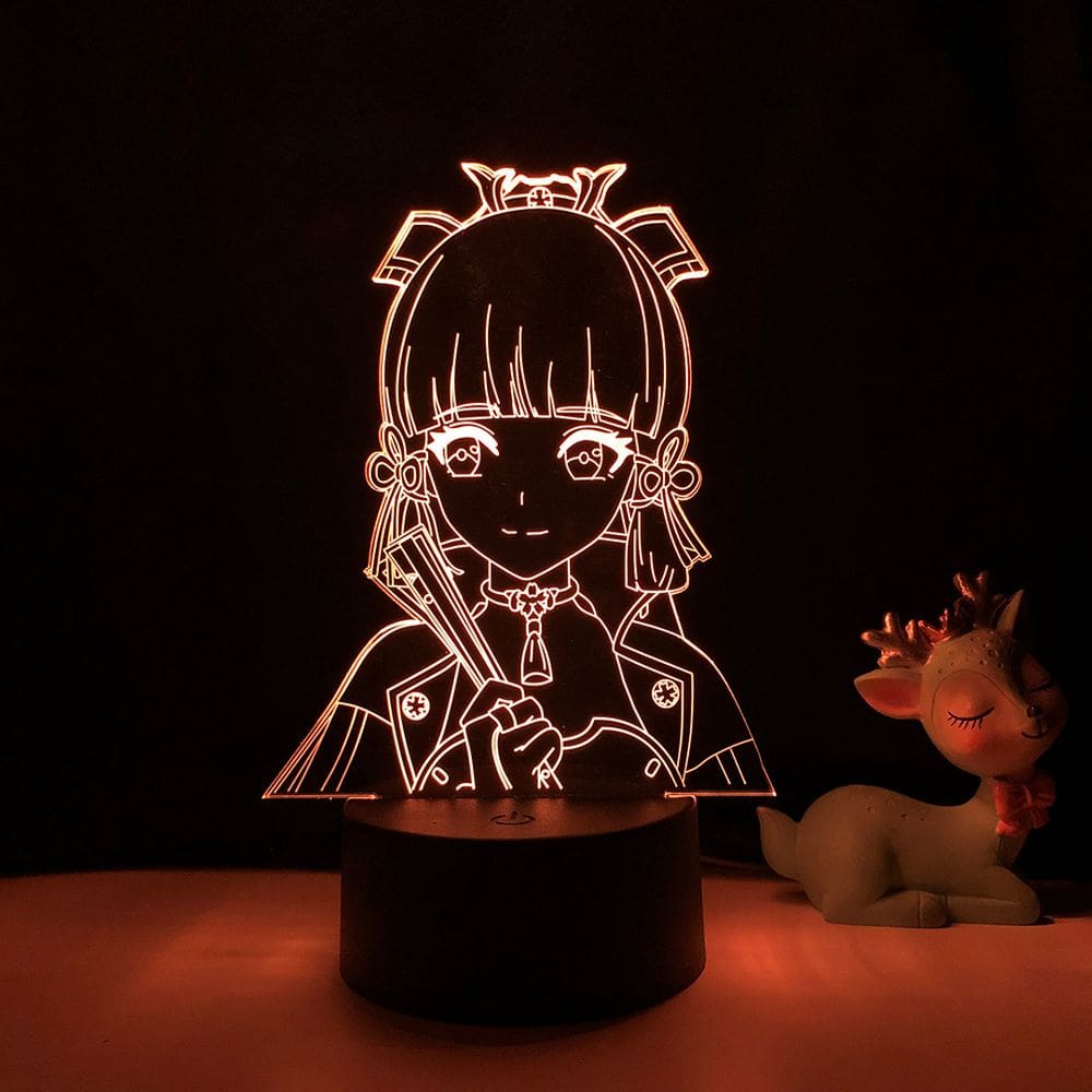 Luz noturna LED 3D Plants vs Zombies Kamisatos que muda de cor