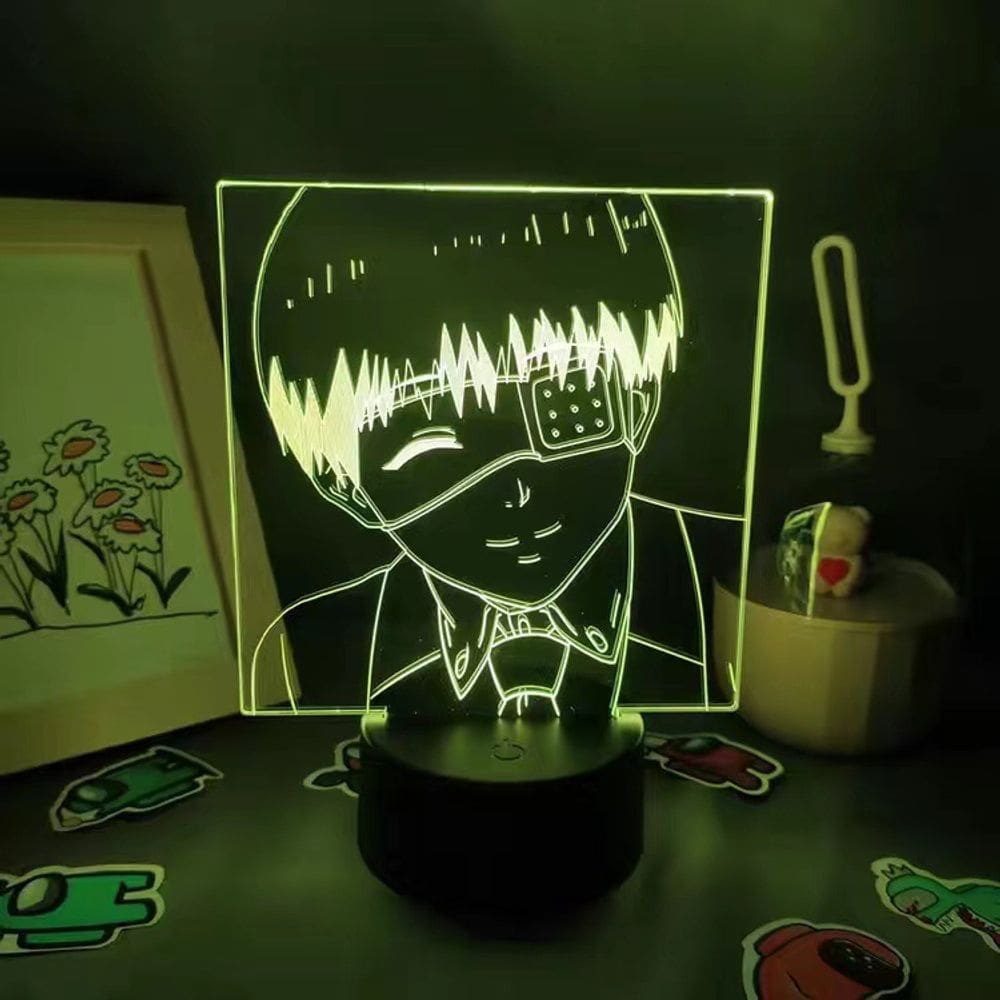 Luz noturna LED 3D Tokyo Ghoul Juuzou Kaneki`s Kens