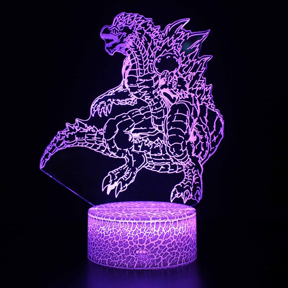 Luz noturna LED 3D Kings Kongs Vs Godzillas que muda de cor