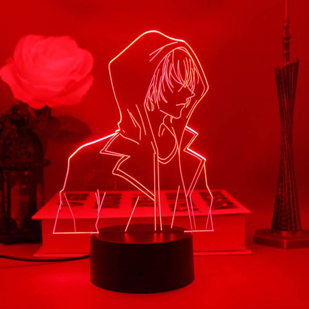 Luz noturna, LED 3D, mudança de cor do toro do detetive Conan Amuro