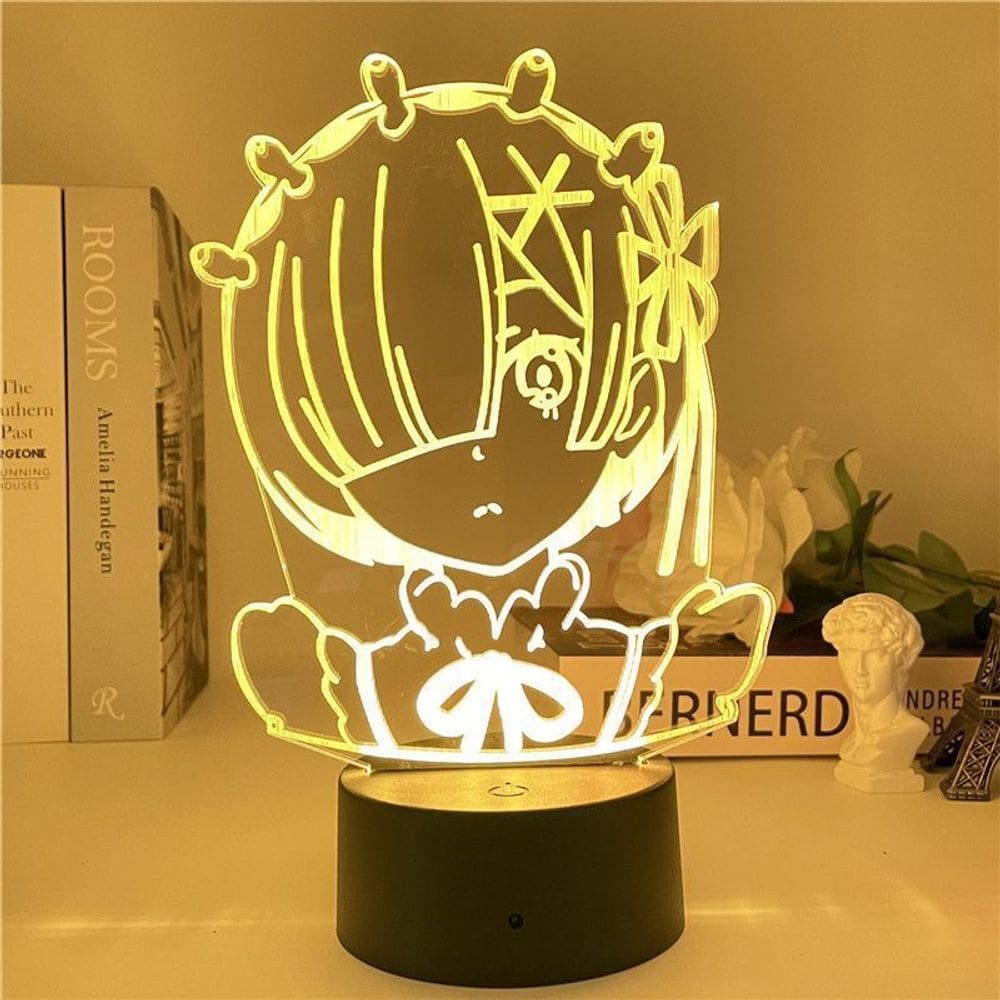 Luz noturna LED 3D Re:Zero Começando a vida em outro mundo