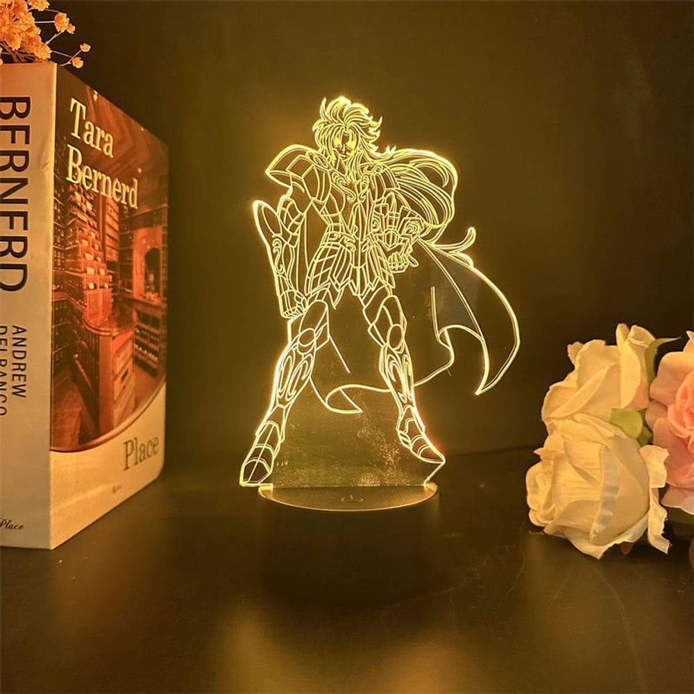 Luz noturna LED 3D Saints Seiyas Sagas com mudança de cor
