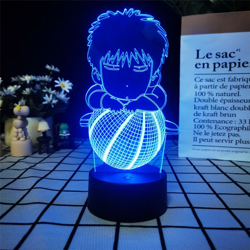 Luz noturna LED 3D Rukawas Kaedes Slam Dunks com mudança de cor