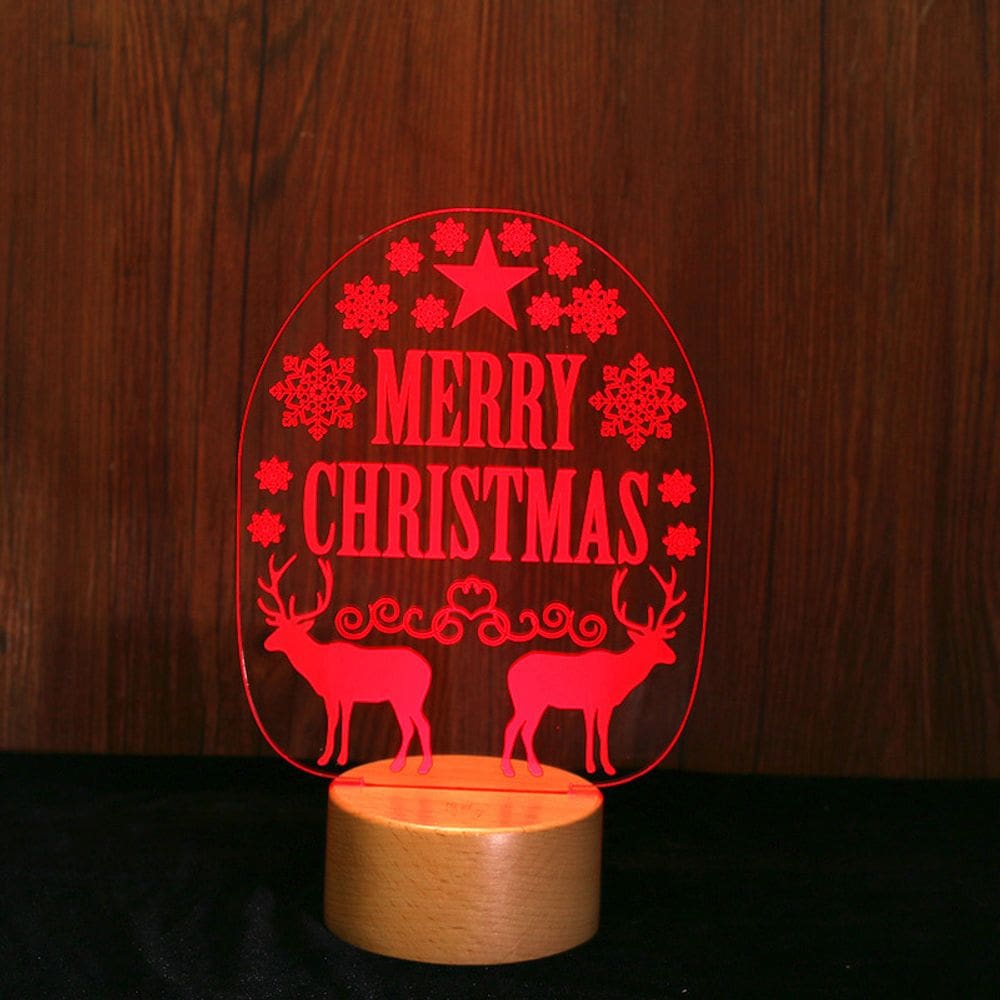 Luz noturna Merrys Christmas 3D LED que muda de cor para crianças