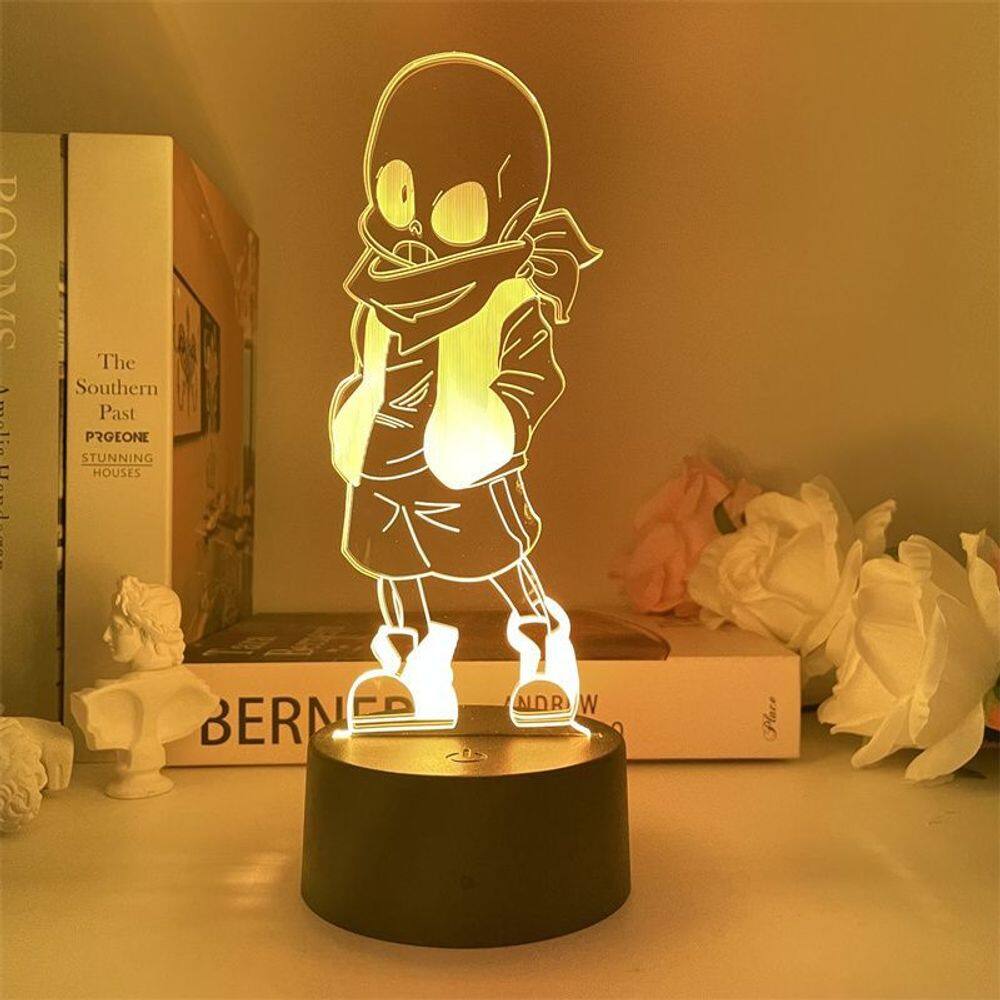 Luz noturna Undertales Toriels 3D LED que muda de cor para crianças