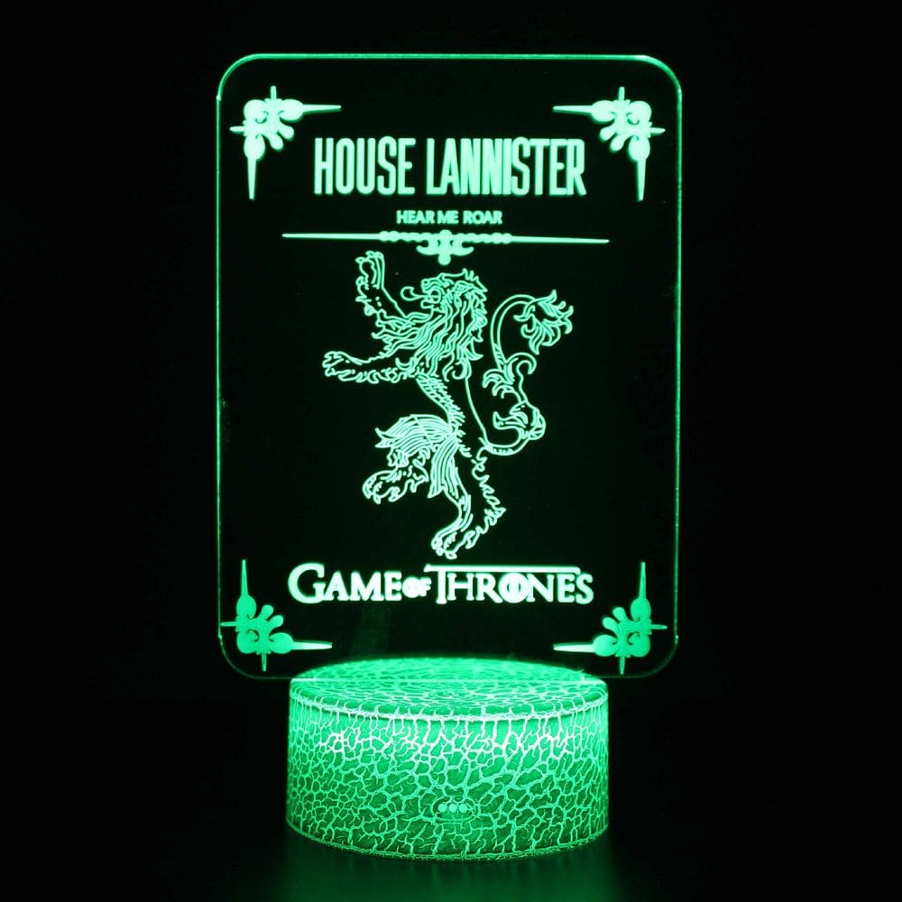 Luz noturna LED 3D Game of Thrones abriga Lannisters Color