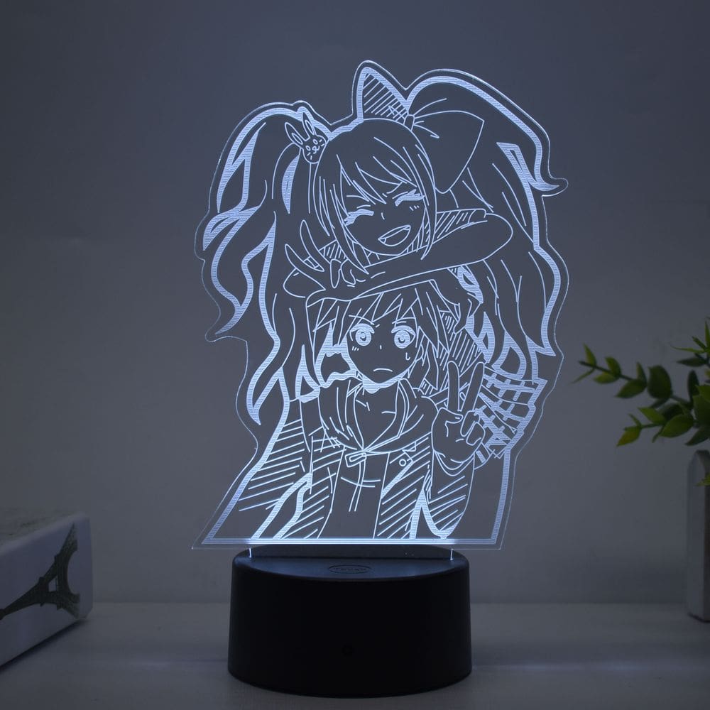 Luz noturna LED 3D Danganronpas aciona Happys Havocs Enoshimas Junkos