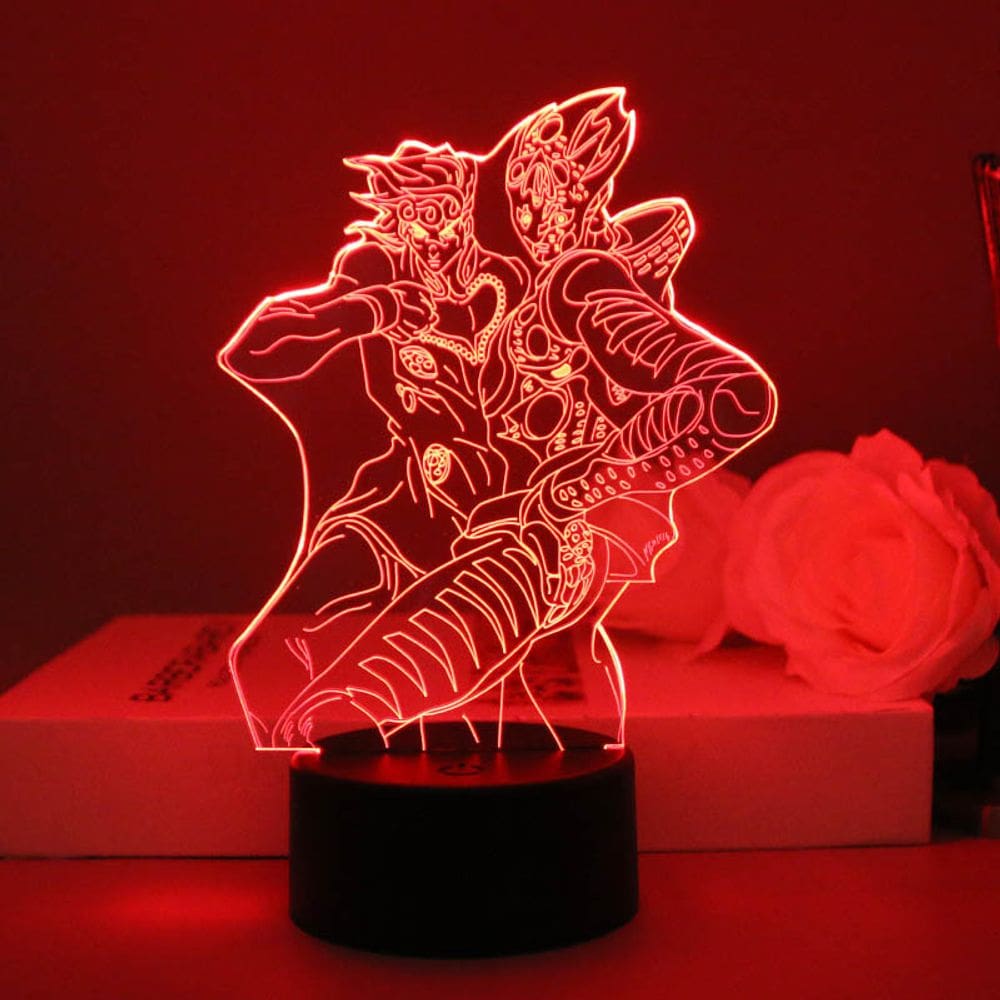 Luz noturna LED 3D JoJos Bizarres Adventures Giornos Giovannas