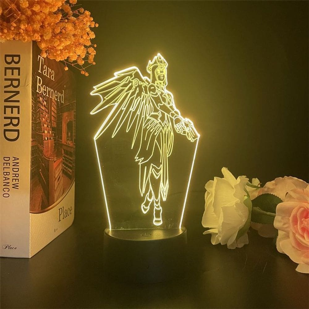 Luz noturna LED 3D Overwatch | Tema Angela Ziegler