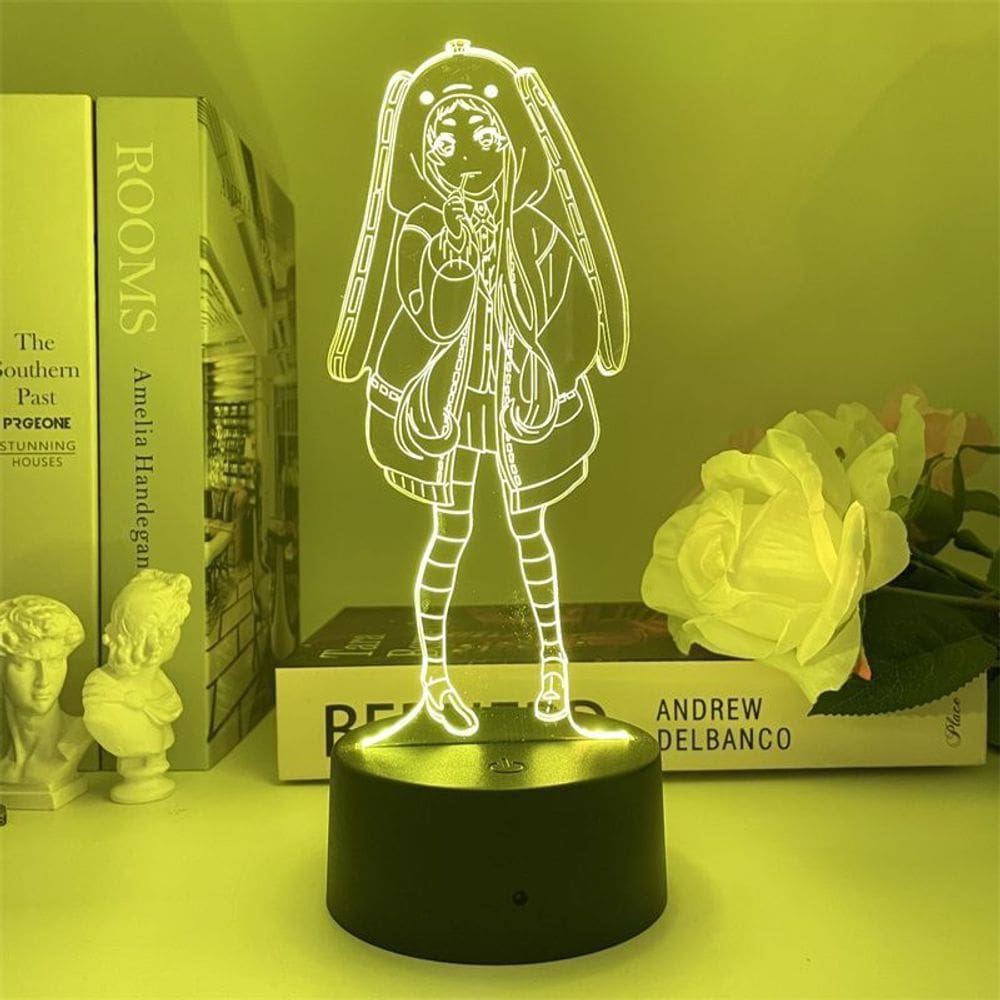 Luz noturna LED 3D Kakegurui Yomozuki Runa com mudança de cor