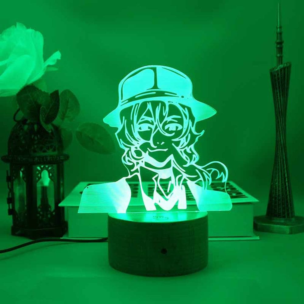 Luz noturna LED 3D Bungos Strays Dogs Dazais Osamus Color Ch