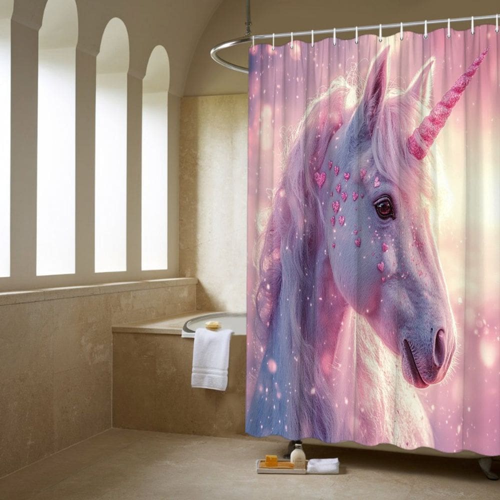 Cortina de chuveiro Majestic Unicorn Pink Gradient 180x200cm