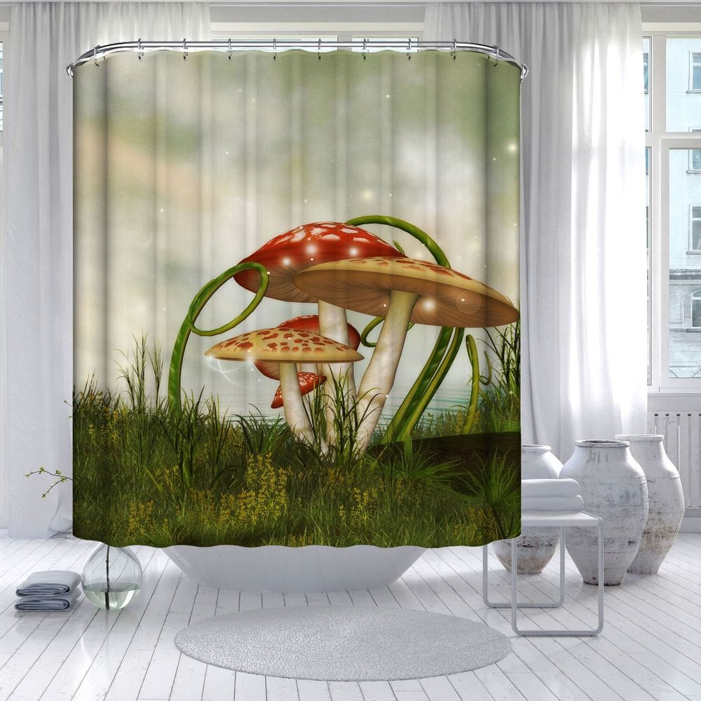 Cortina de chuveiro Fantasy Mushroom Nature Waterproof 180x180cm
