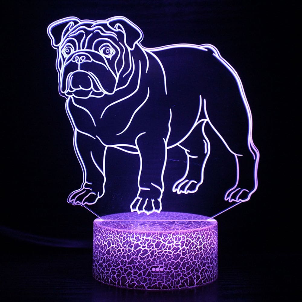 Luz noturna LED 3D que muda a cor do cão do Snoopy para crianças