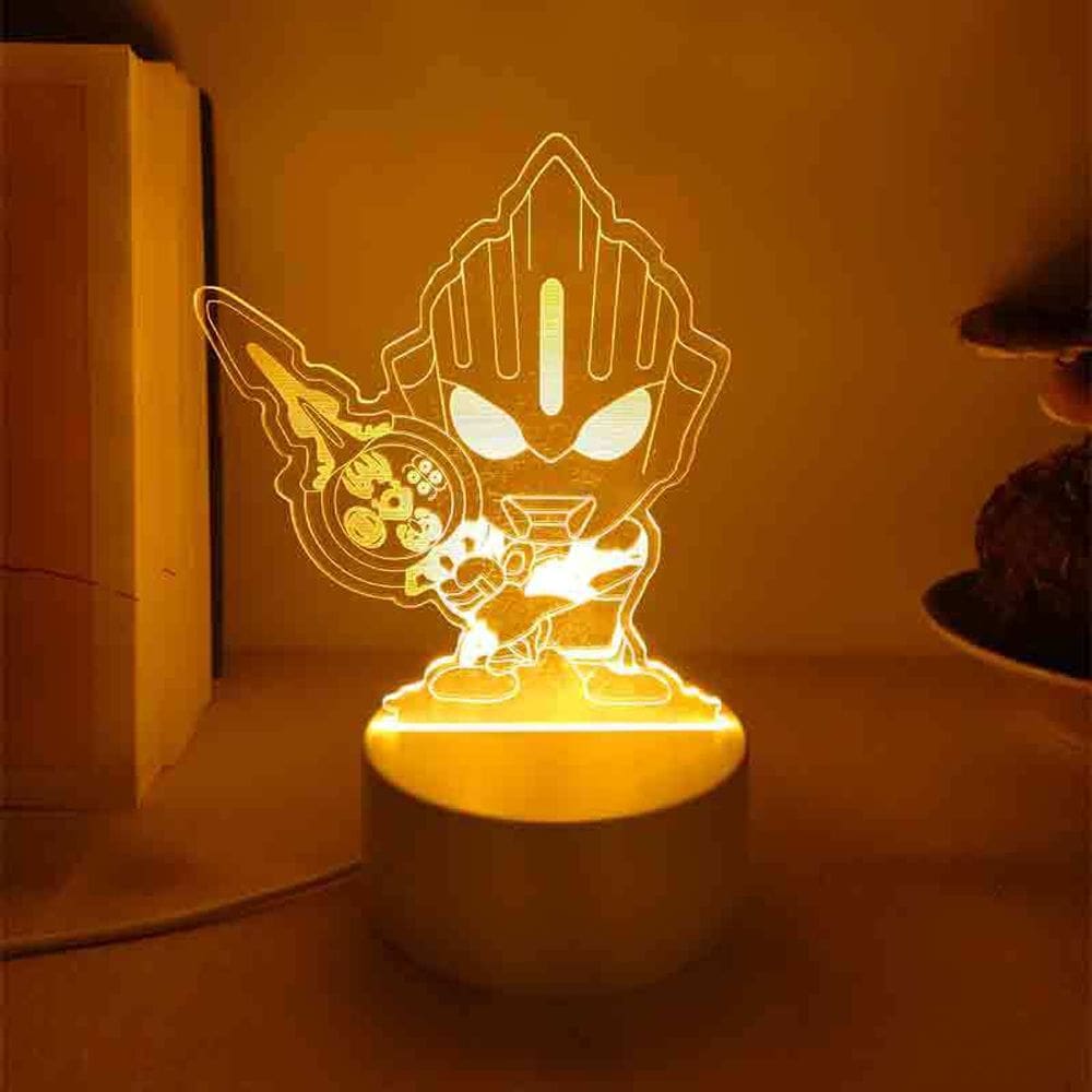 Luz noturna Ultramans Ultramans Orbs LED 3D com mudança de cor