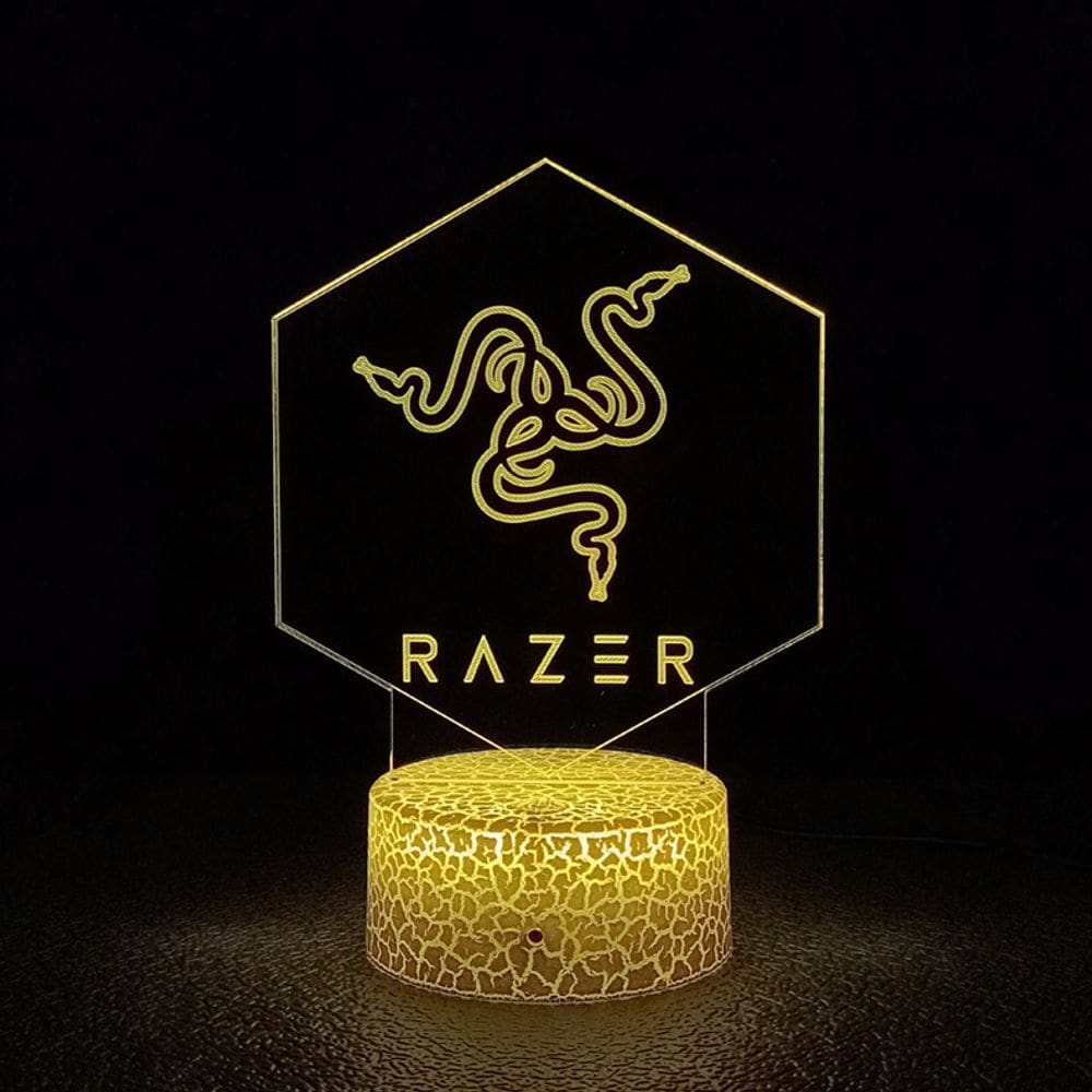 Luz noturna Razers 3D LED que muda de cor para crianças com base