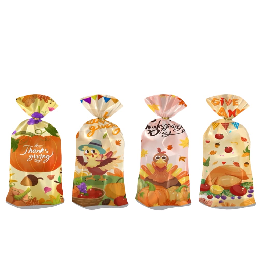 Saco de presente de Ação de Graças, Autumn Candy Treat, 50 unidades 12,5 x 27,5 cm