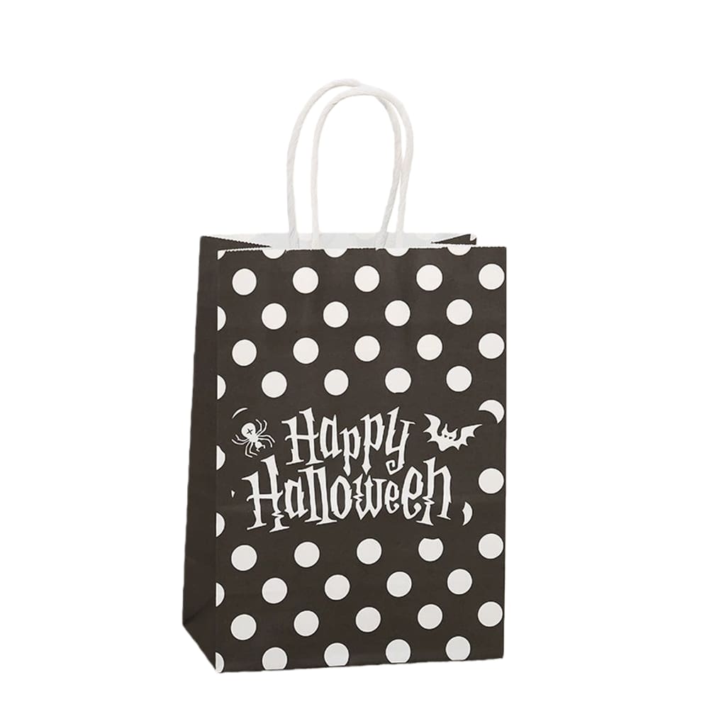 Conjunto de sacolas de presente de papel kraft de Halloween 50 unidades 21x15x8cm