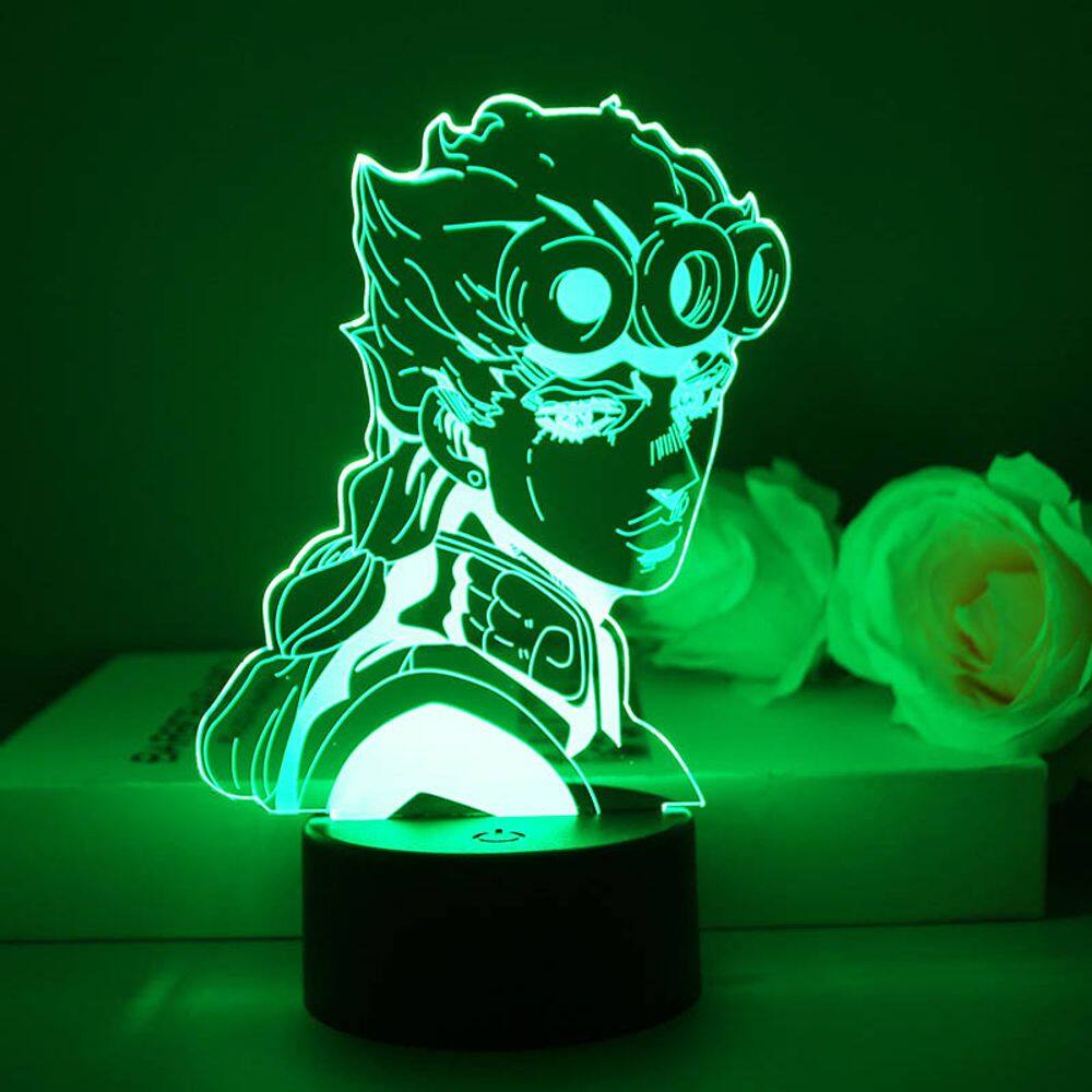 Luz noturna LED 3D JoJos Bizarres Adventures Giornos Giovannas