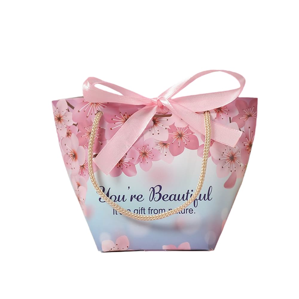 Bolsa de presente Sakura White Cardboard Mini 14x10x7cm 10 unidades