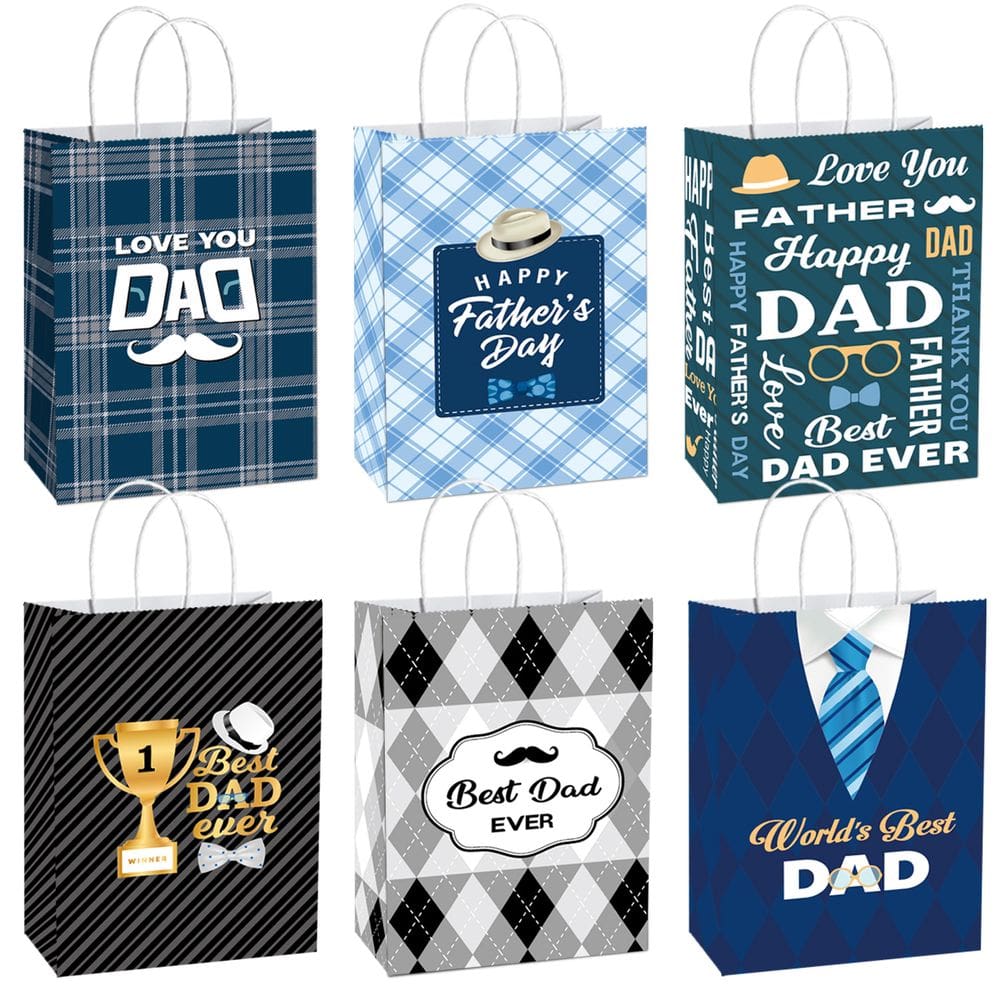 Sacola de presente branca de papel Kraft, pacote com 10 unidades para o Dia dos Pais