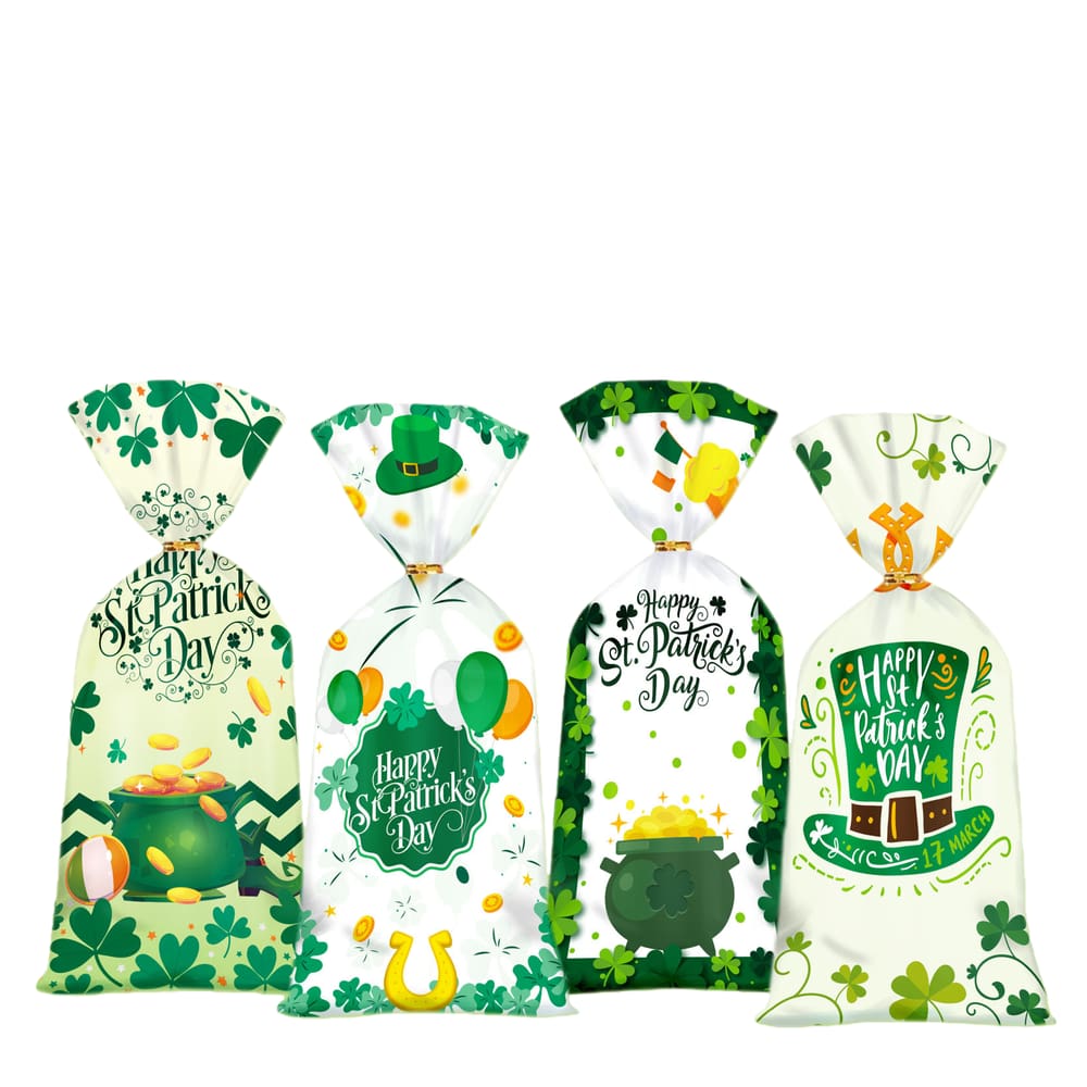 Embalagem de doces, sacola de presente do Dia de São Patrício, pacote com 50