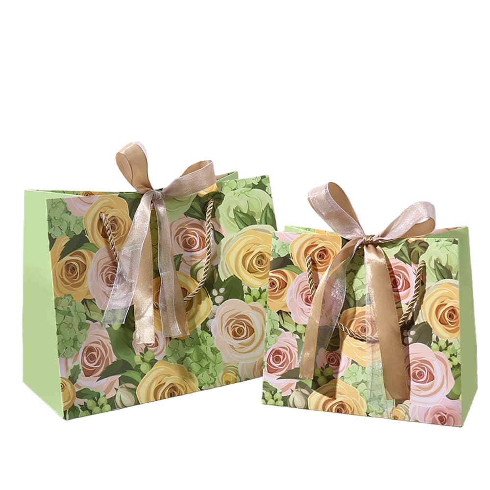 Sacos de papel Elegant Rose com alças de fita para festas