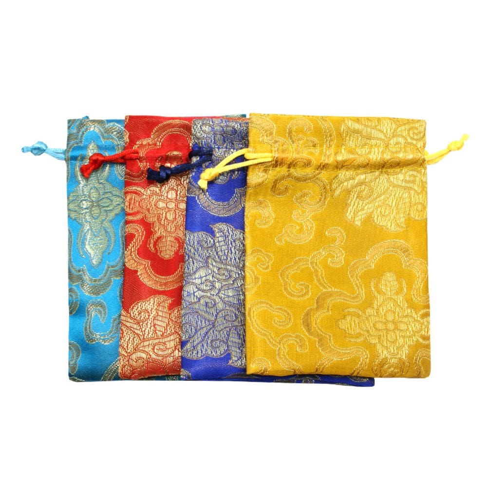 Sacola de presente, bolsas de armazenamento de joias, tecido de brocado, 20 unidades, 14 x 10 cm