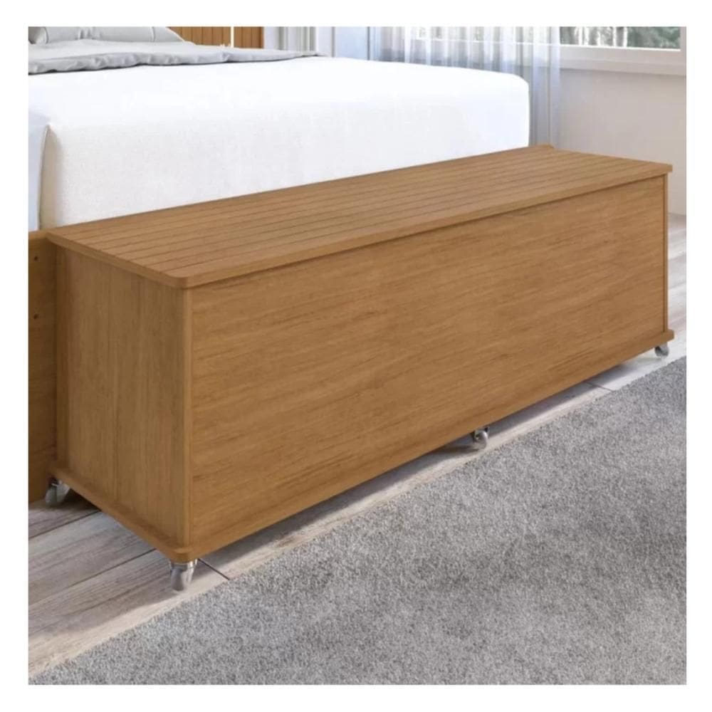 Baú Banco Luca Cedro Quarto Brinquedos Casa D Moveis