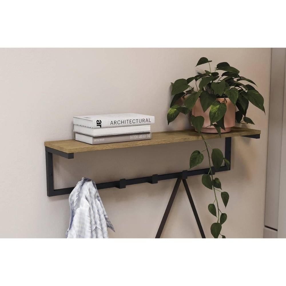 Cabideiro de Quarto Industrial LI042 Canela/Preto - Kappesberg