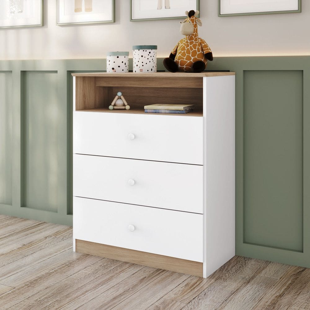 Comoda Infantil 3 Gavetas com Nicho Magia Henn