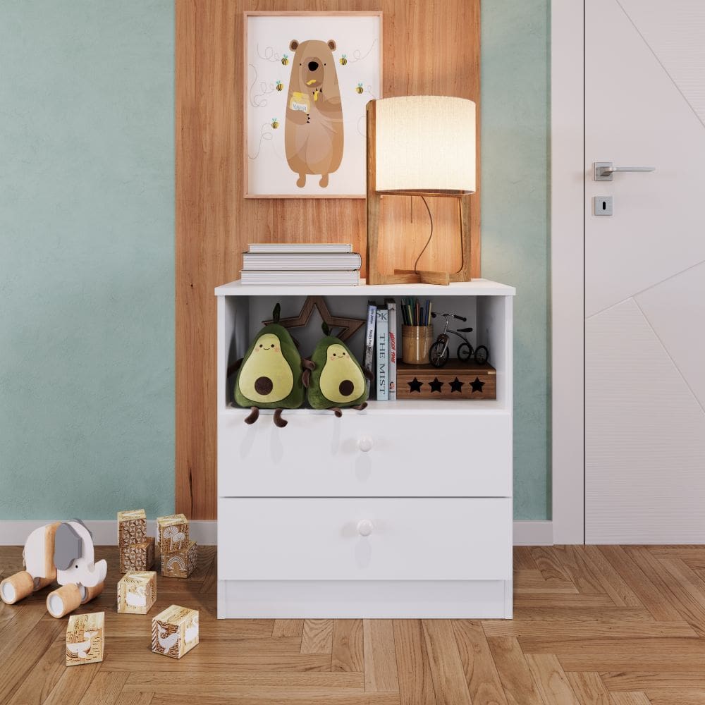 Comoda Infantil 2 Gavetas Aconchego Completa Moveis