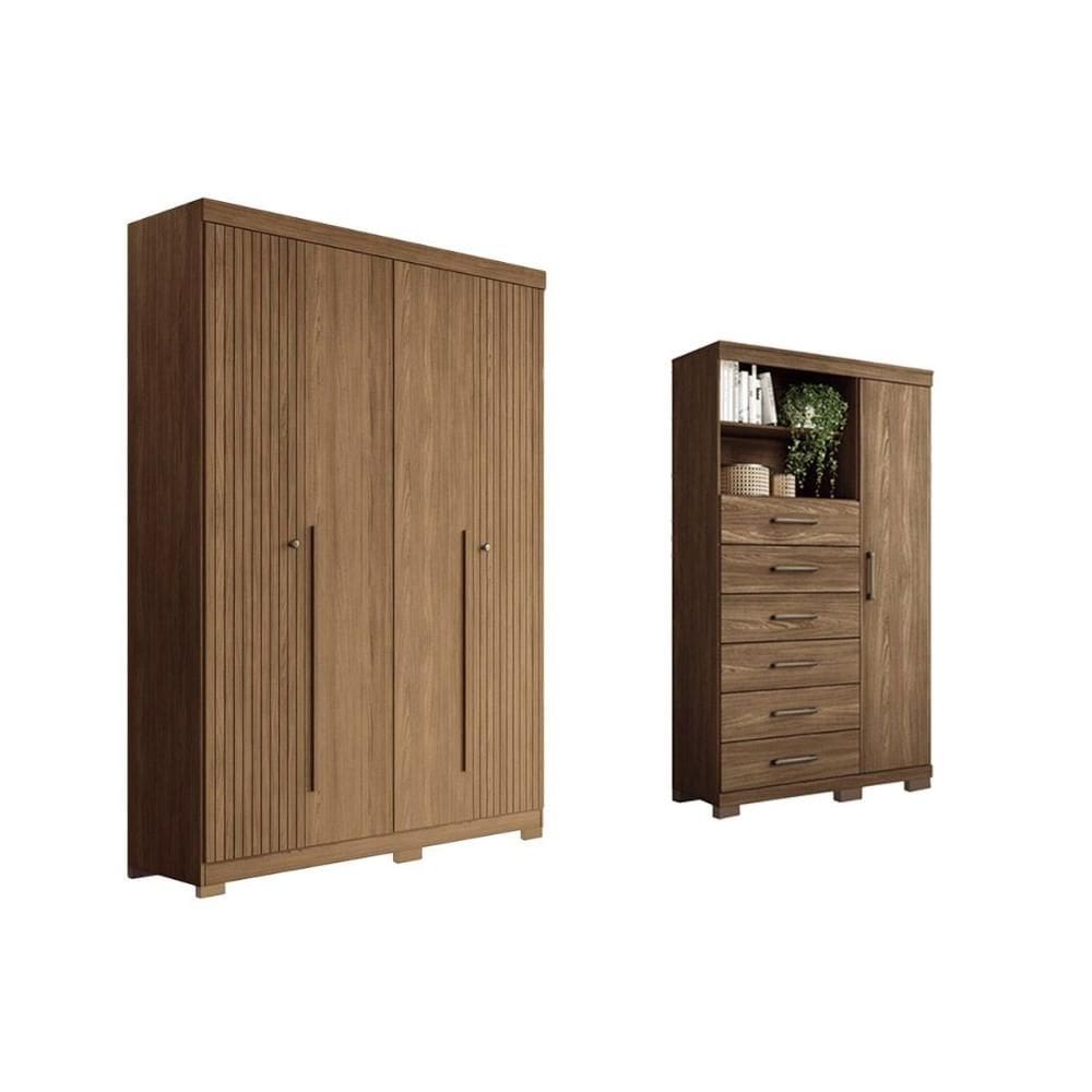 Guarda Roupa +Cômoda 2 Peças QC335 Jatobá - Santos Andirá