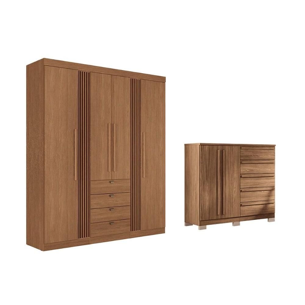 Guarda Roupa +Cômoda 2 Peças QC297 Jatobá - Santos Andirá