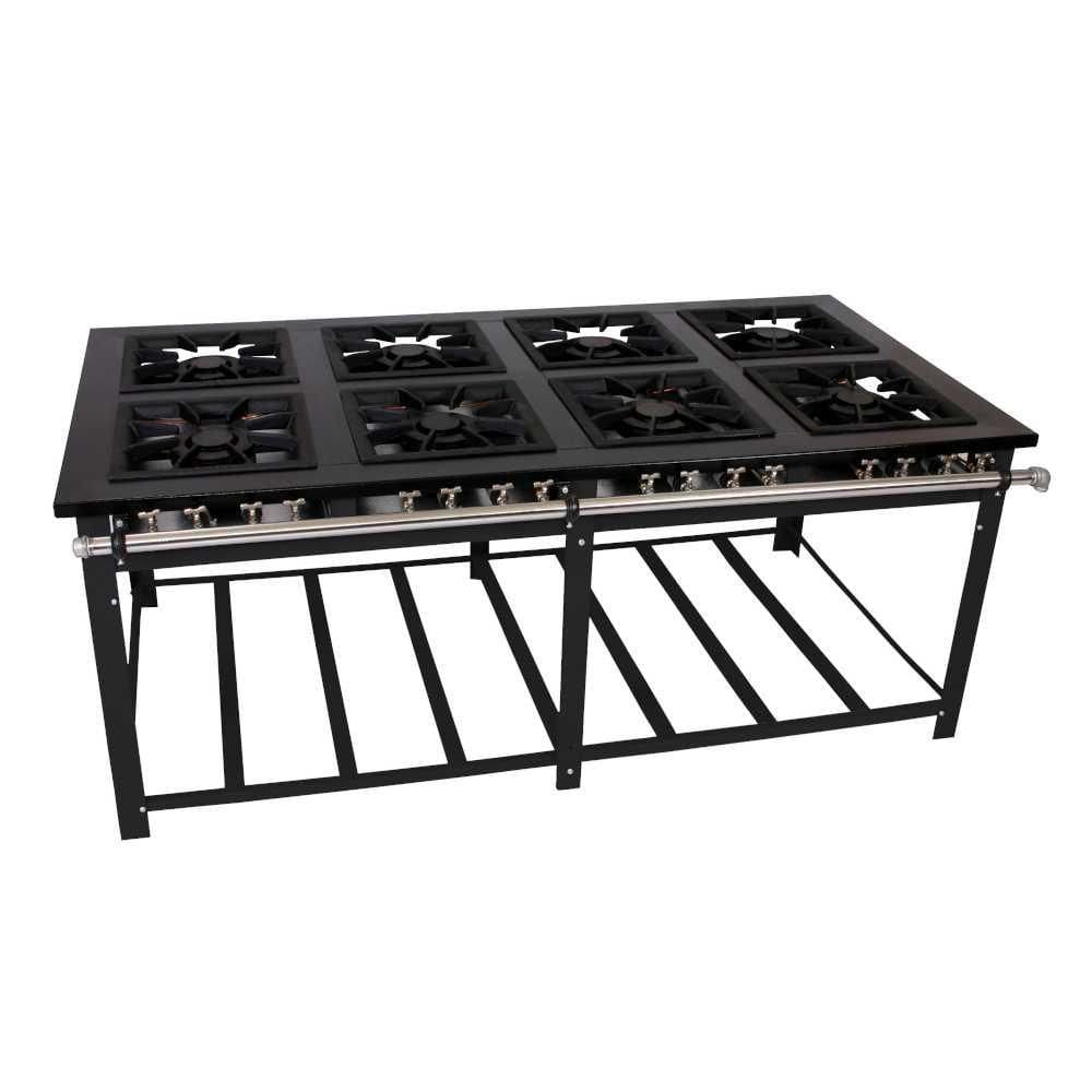 Fogão a Gás industrial Maxi 8 Queimadores 4 duplos e 4 simples M8 - Venâncio