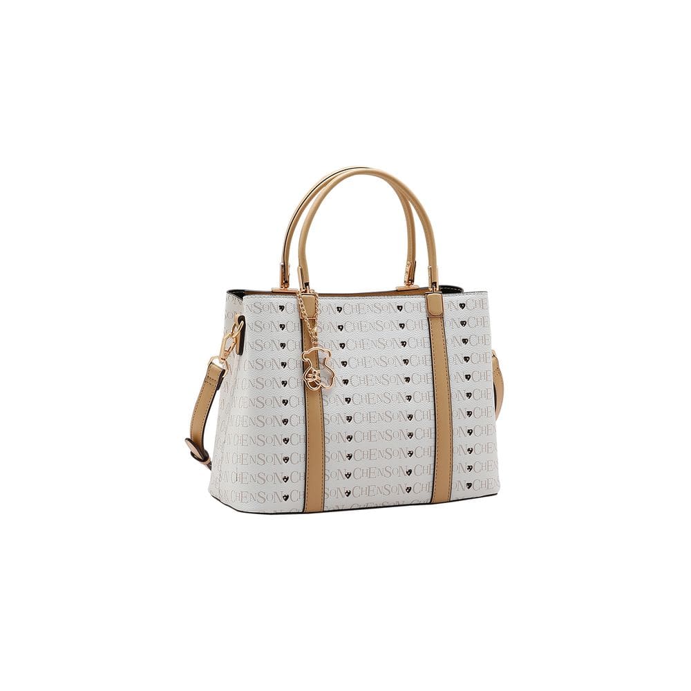 Bolsa Feminina Chenson Cristal Monograma Coração - Alça de Mão - Bege 3485397