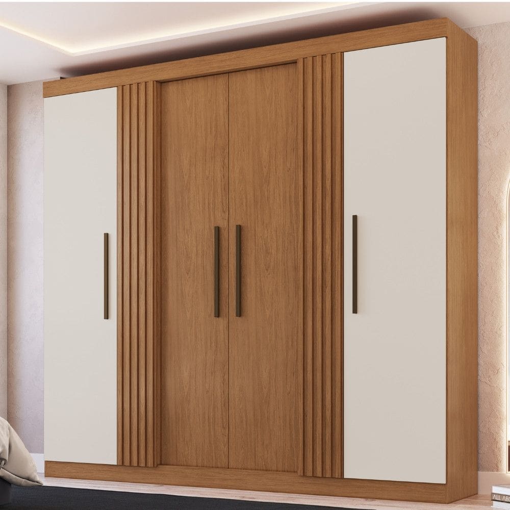 Guarda Roupa Casal 6 Portas 2 Gavetas Ripado Suecia Faimec